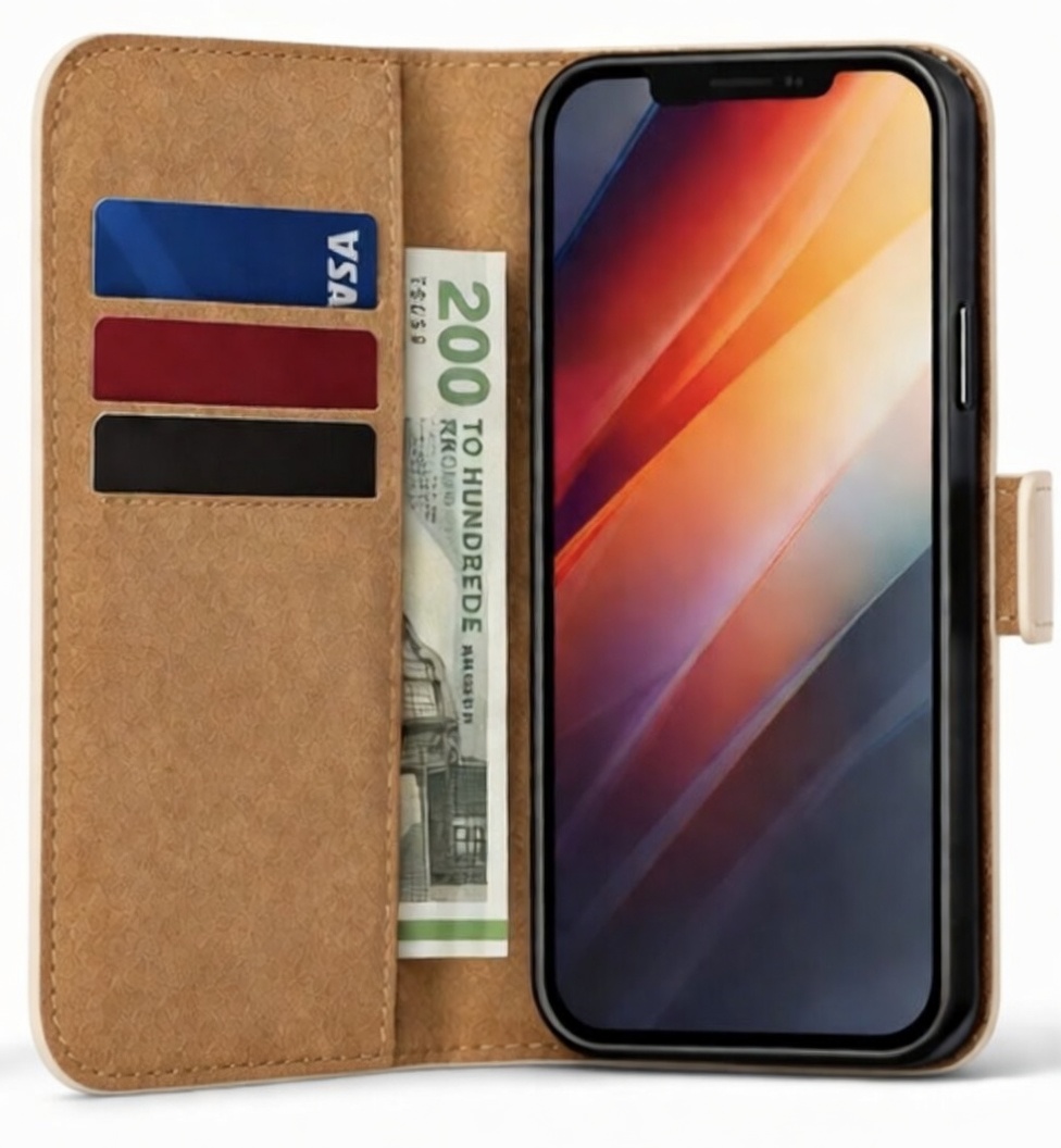 iPhone 14 Pro, Læder Flip Cover (Hvid) - Billede 2