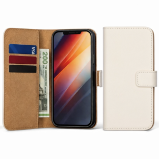 iPhone 14 Pro Max, Læder Flip Cover (Hvid)
